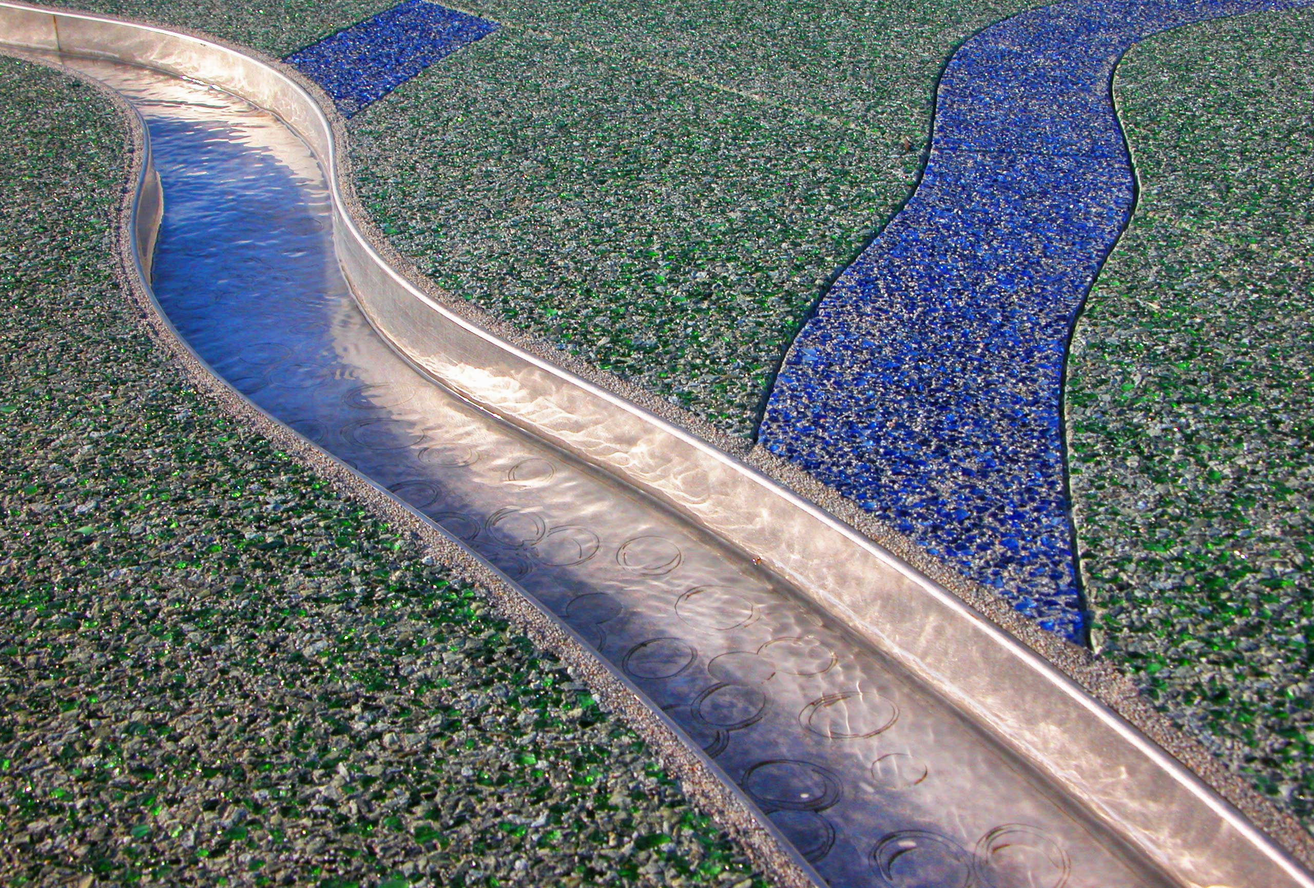 Community Development Fountain with River