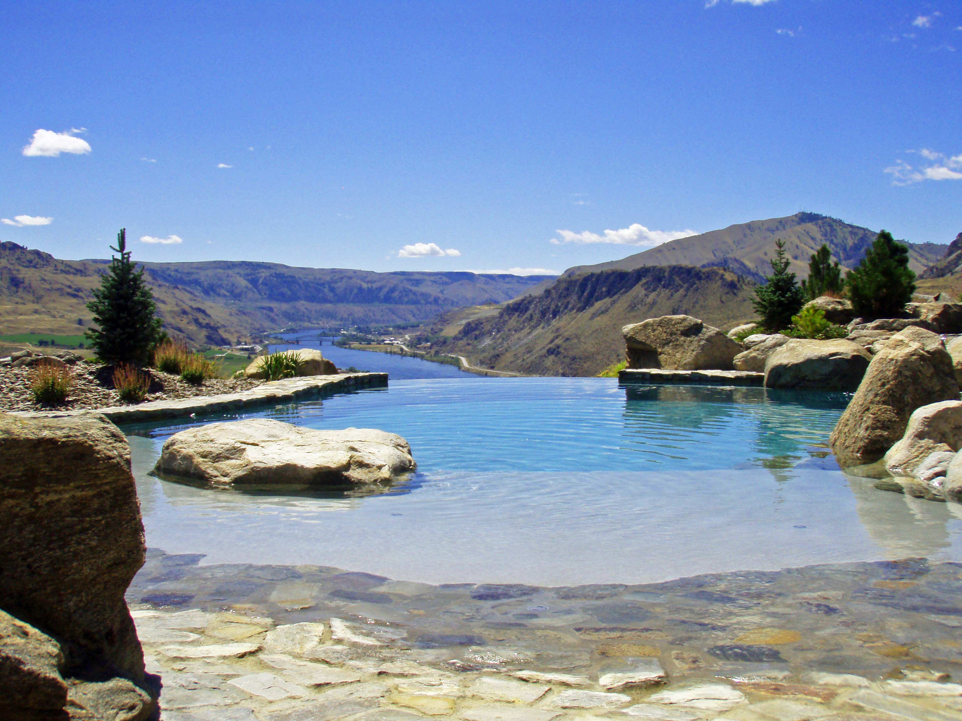 Estate Pool with natural stone exteriror